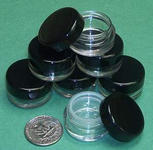 5 Gram Jars with Black Lids